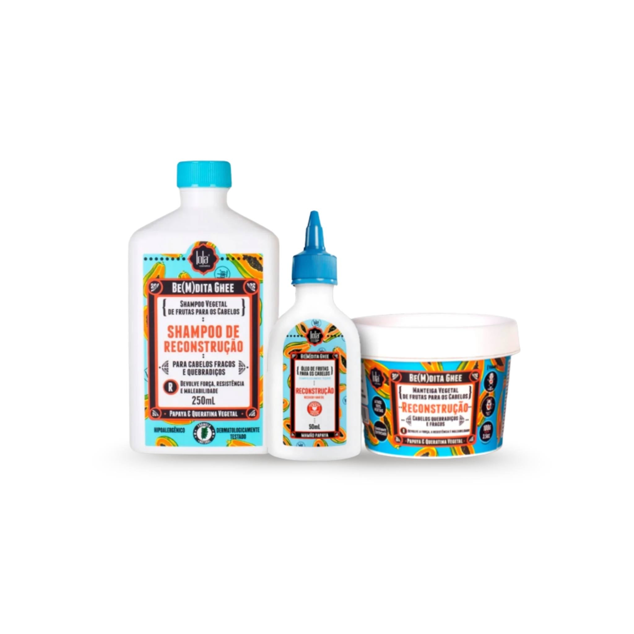 Combo Bemdita Ghee Reconstrução Mamão Pequeno - Lola Cosmetics