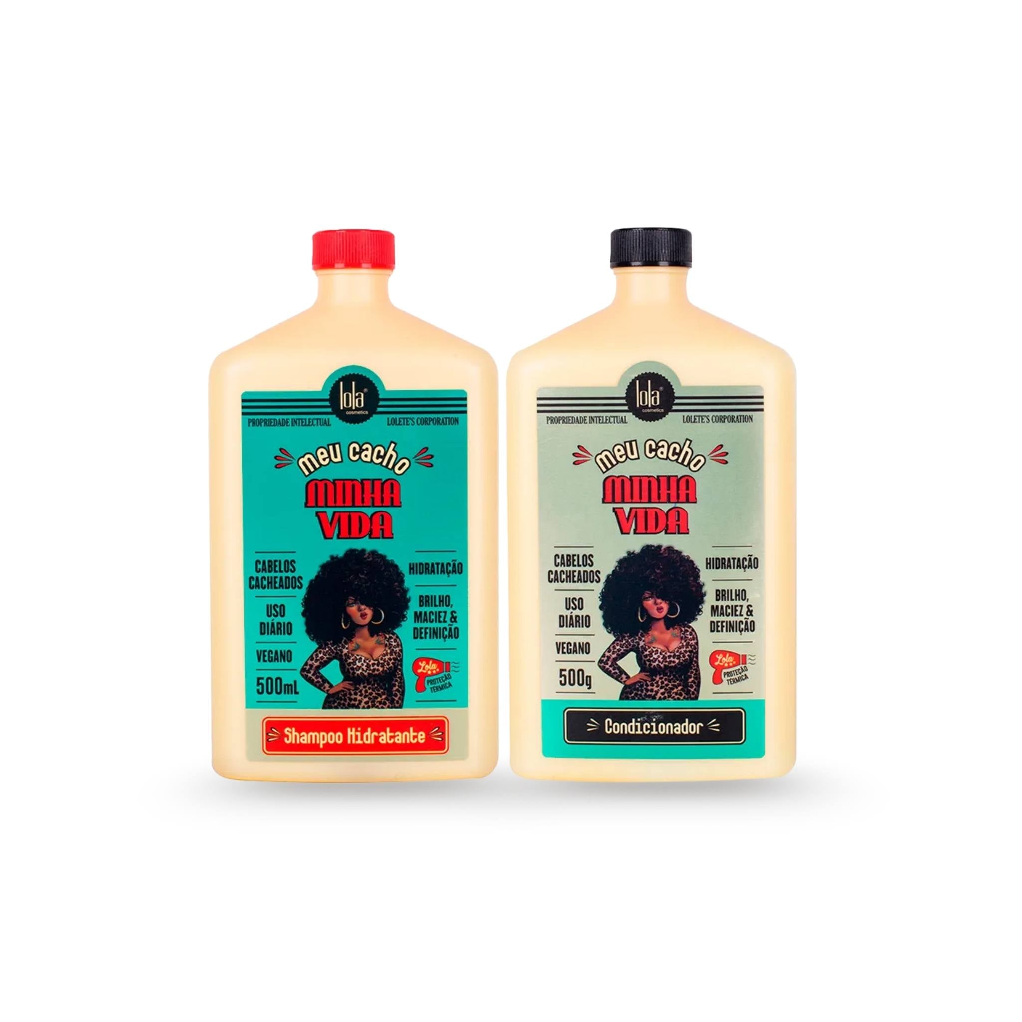 COMBO Meu Cacho Minha Vida DUO - Shampoo Hidratante 500ml + Condicionador 500g - Lola Cosmetics