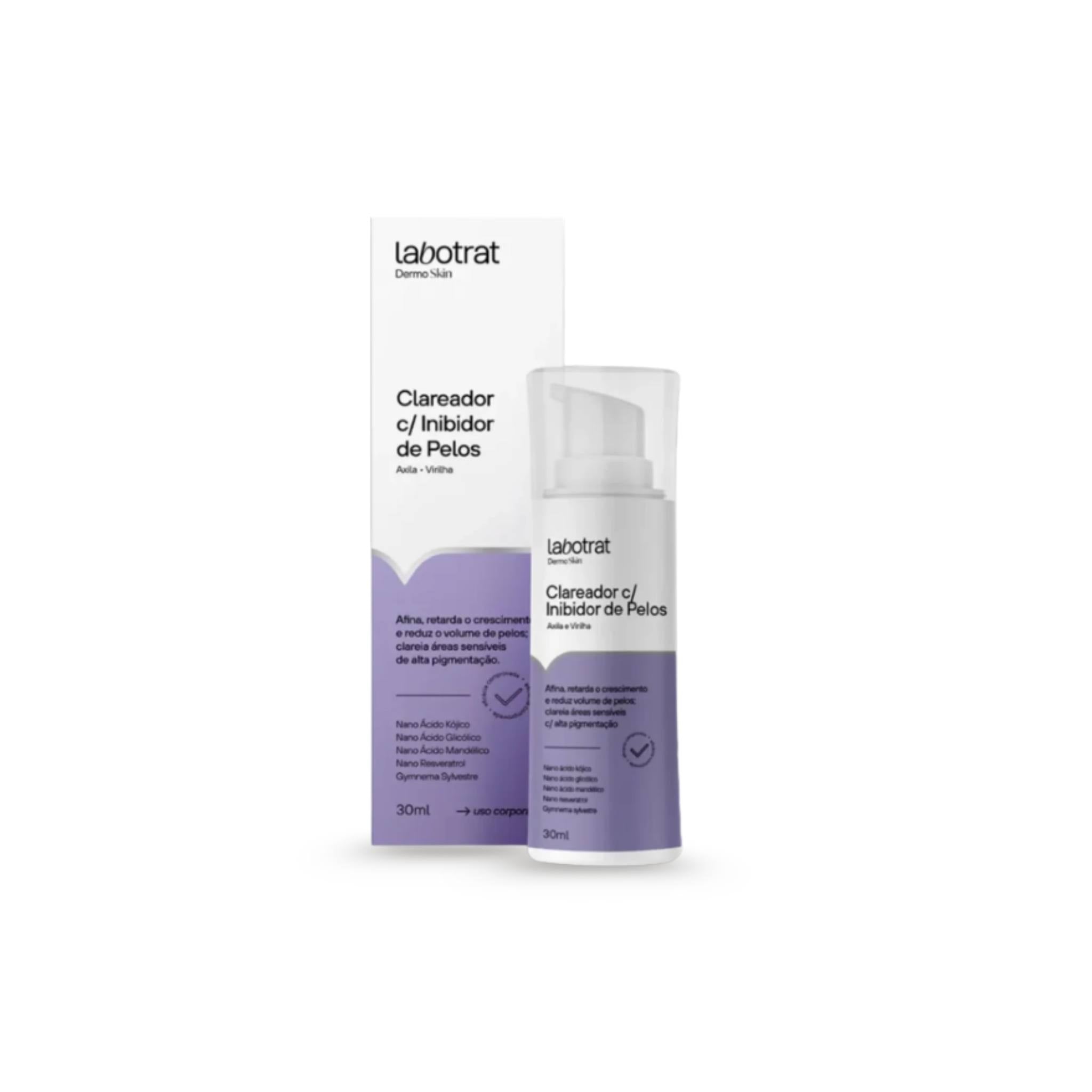 Clareador com Inibidor de Pelos Axila e Virilha Dermo Skin 30mL - Labotrat
