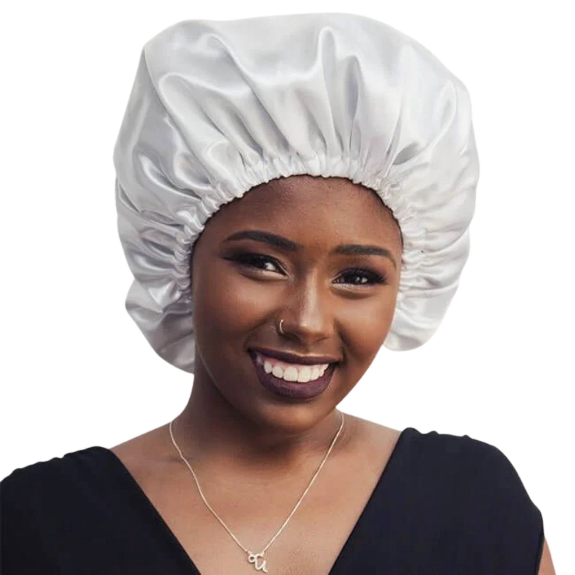 Touca de Cetim Dupla Camada Branca - Turban