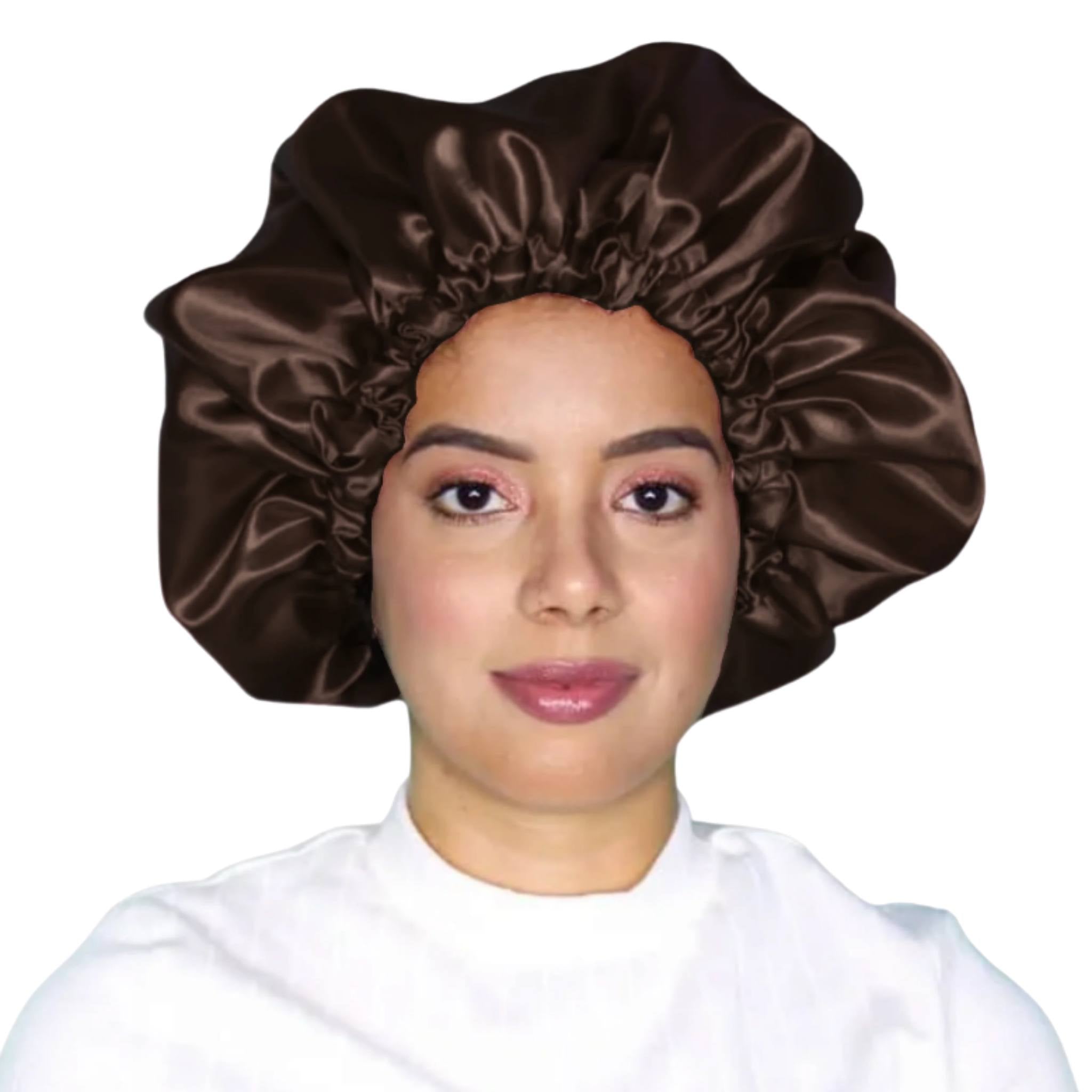 Touca de Cetim Dupla Camada Chocolate- Turban