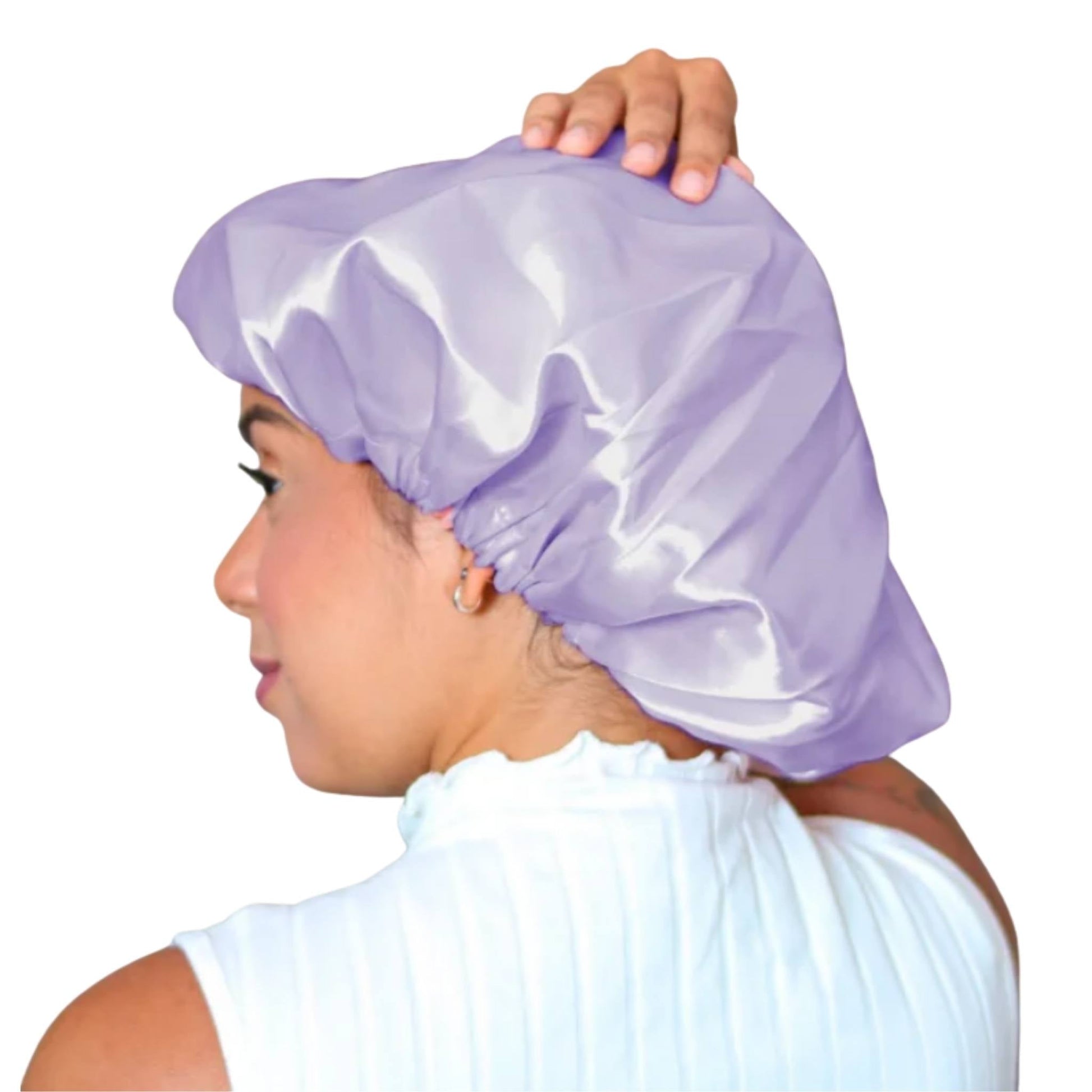 Touca de Cetim Dupla Camada Lilás - Turban