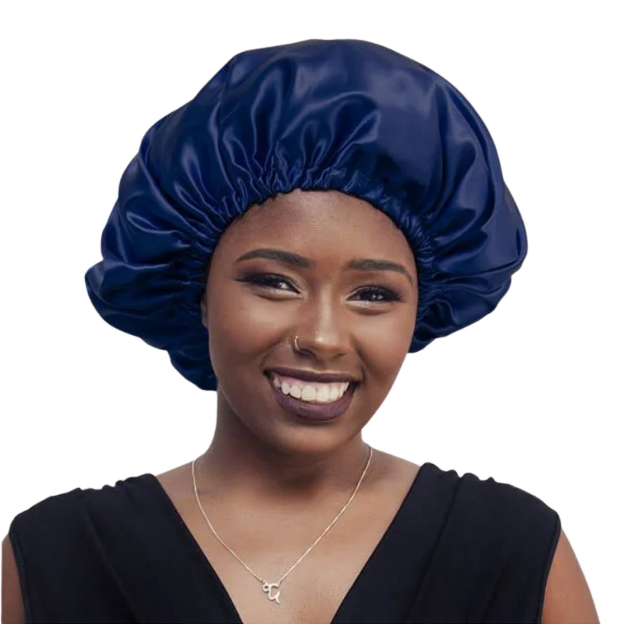 Touca de Cetim Dupla Camada Azul Marinho - Turban