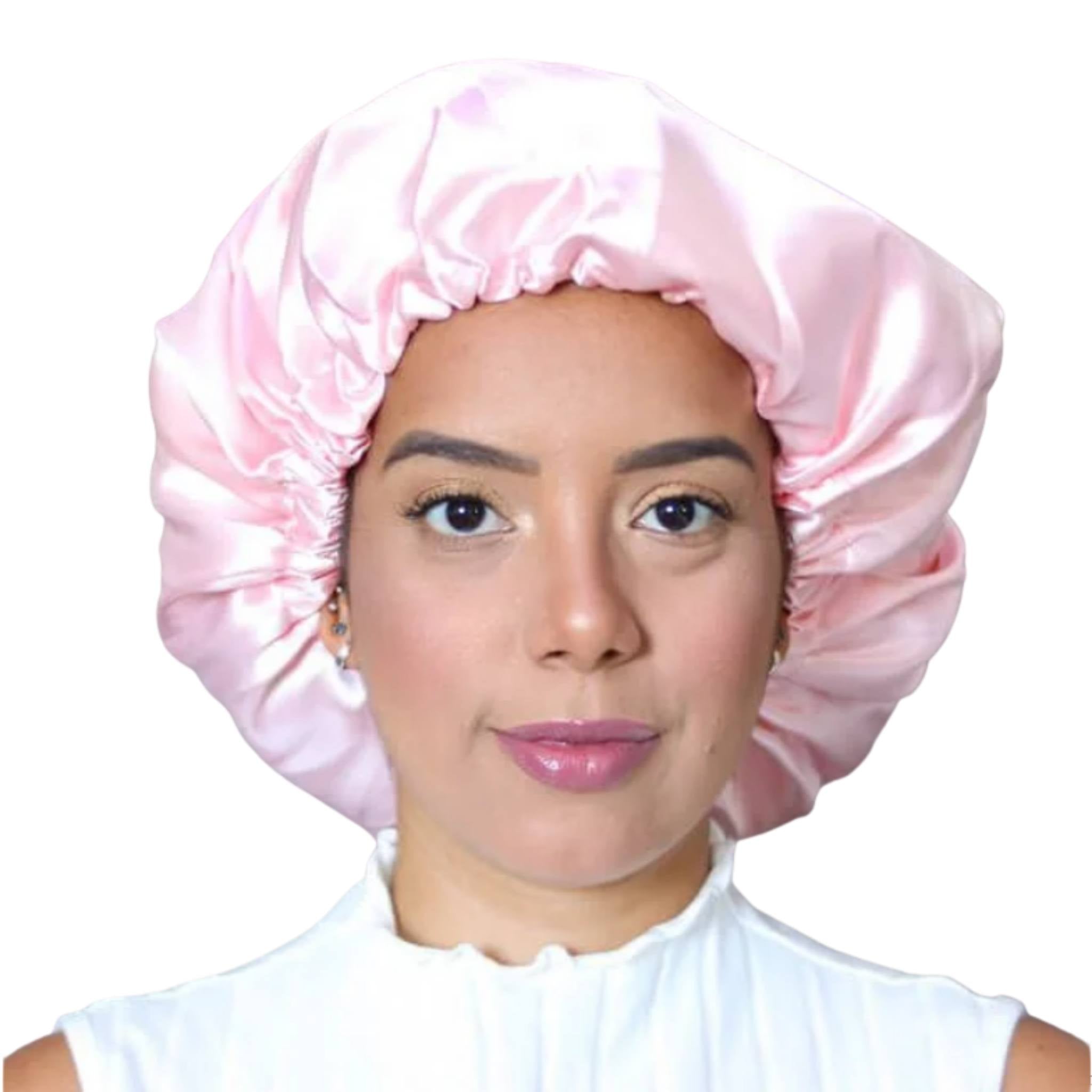 Touca de Cetim Dupla Camada Rosa Bebê - Turban
