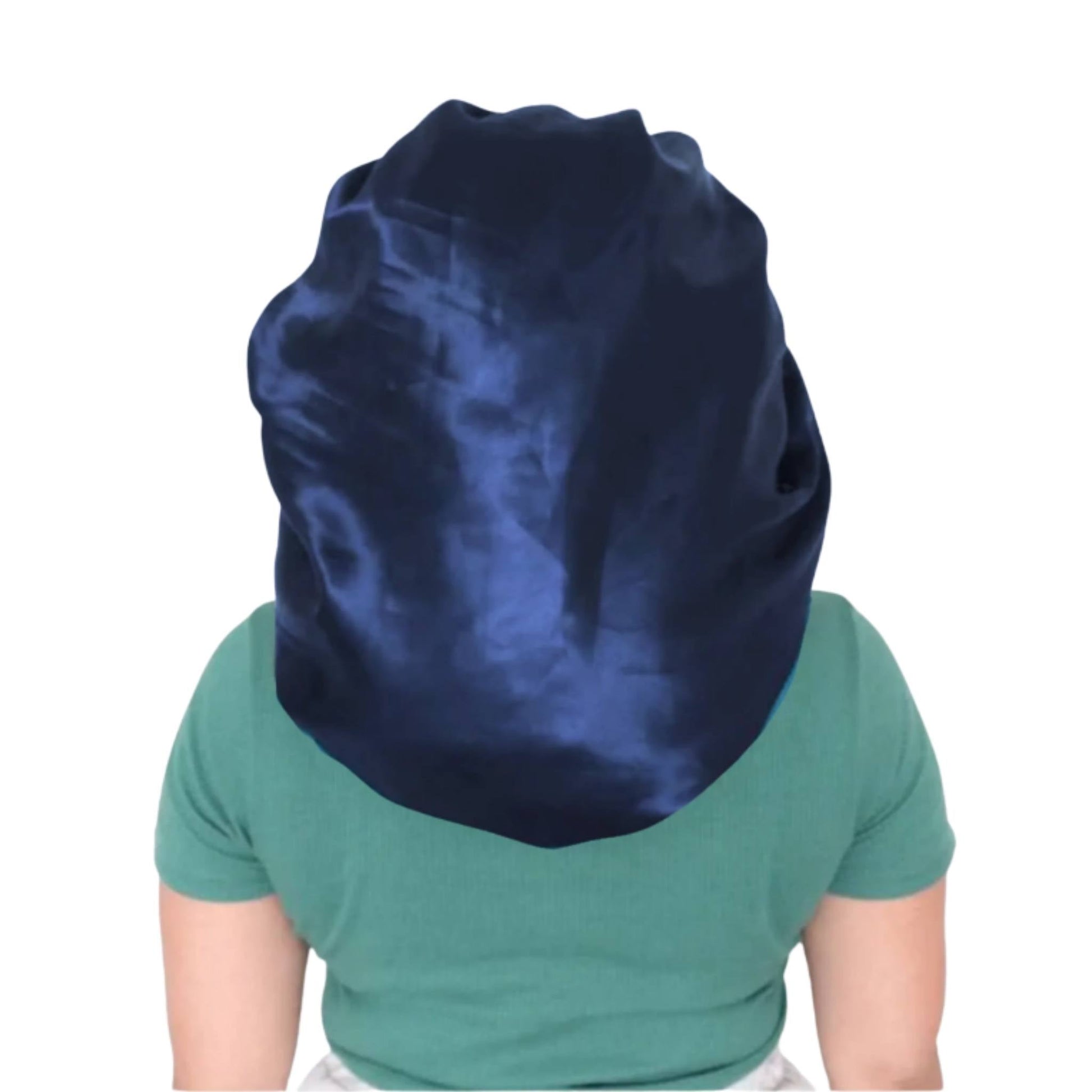 Touca de Cetim Maxi Dupla Camada Azul Marinho - Turban